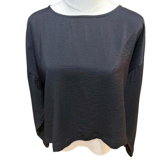 Madewell Tops - NWT Madewell Long Sleeve Crop Tulip Back Elegant Black Women's Top Small